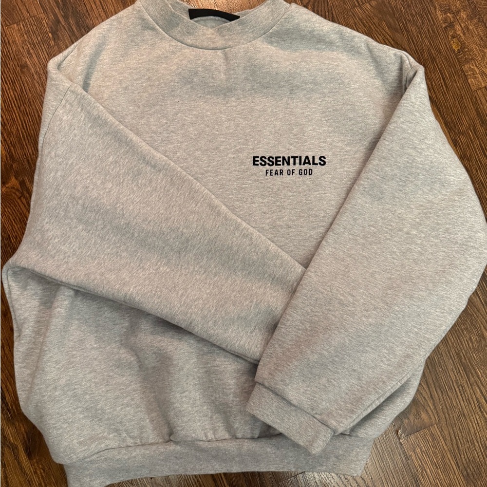 Fear of God Essentials Light Gray Crewneck Sweater